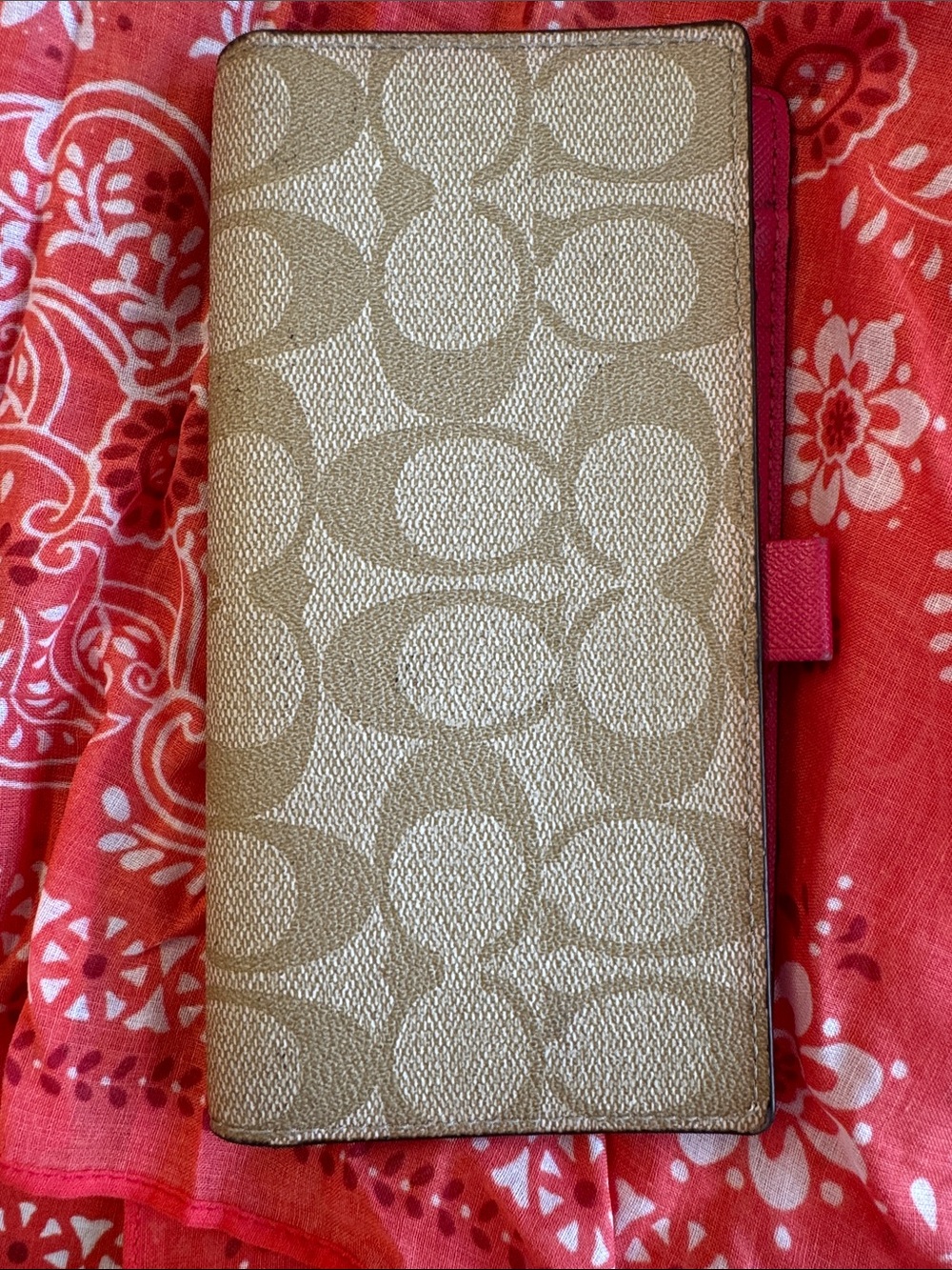 Coach Signature Continental Wallet Checkbook Cover - Picture 12 of 13